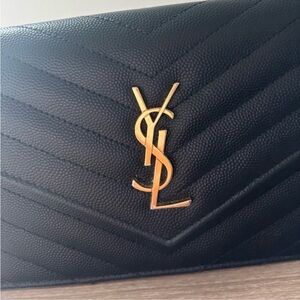 Yves Saint Laurent Black Quilted Leather Bag